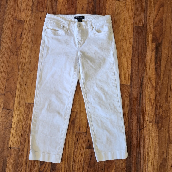 White House Black Market Denim - White House Black Market White Cropped Ankle Jeans Size 2
